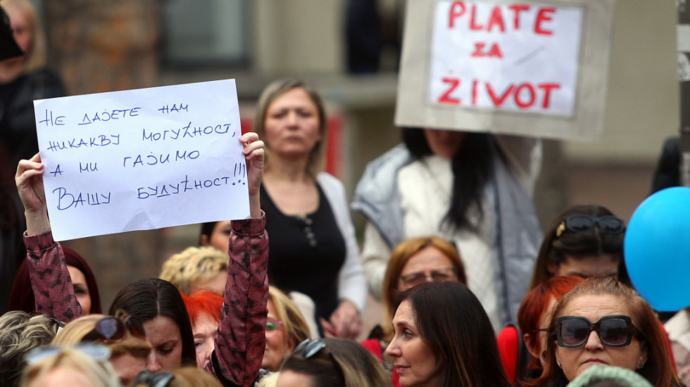 Protest zaposlenih u predškolskim ustanovama u subotu na Slaviji