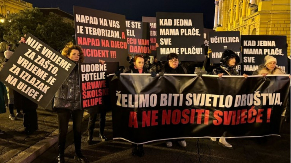 "Napad na vas je terorizam, a napad na decu - incident": Protest roditelja u Zagrebu zbog ubistva dečaka u školi