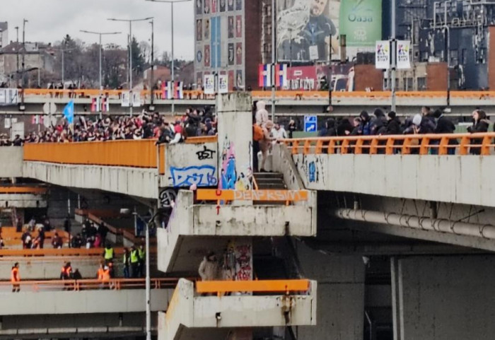 Students Blocked the Mostar Loop in Belgrade