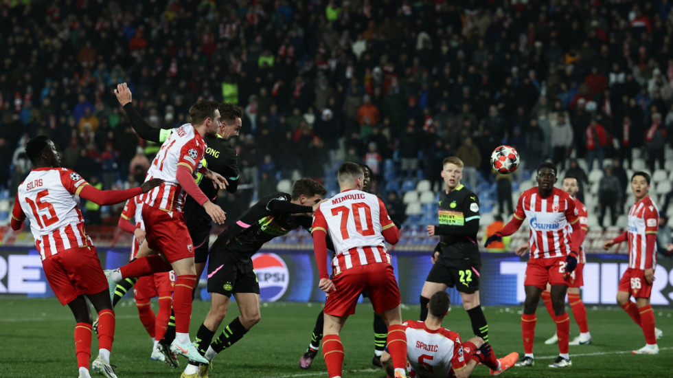 Crvena zvezda poražena od PSV-a, izgubljena svaka šansa za plasman u narednu fazu Lige šampiona