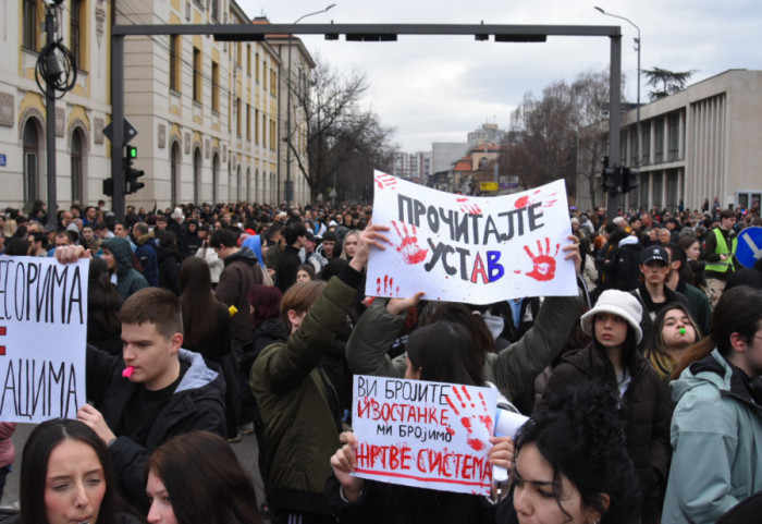 Students, pupils, and citizens on the streets in several cities in Serbia