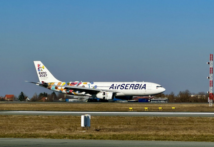 (FOTO) Novi avion Er Srbije stigao u Beograd, nosi oznaku EXPO 2027