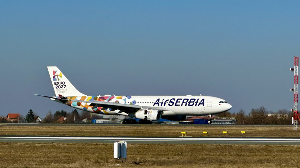 (FOTO) Novi avion Er Srbije stigao u Beograd, nosi oznaku EXPO 2027