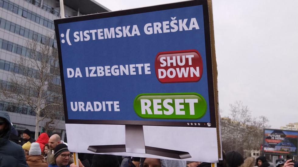 (FOTO) IT stručnjaci ispred Palate Srbije podržali studente: "Deo smo društva, bez obzira na to kolike su nam plate"