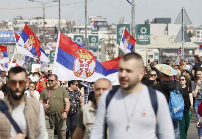 Students and Citizens at the "15th for 15" Protest in Belgrade