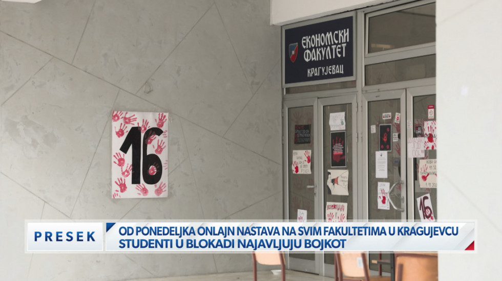 (VIDEO) Onlajn nastava od ponedeljka na svim fakultetima u Kragujevcu: "Suprotno odluci plenuma"