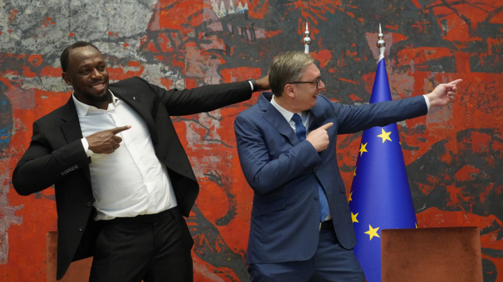 (FOTO) Vučić se sastao sa Juseinom Boltom u Palati Srbija: Olimpijski rekorder biće promoter EXPO 2027