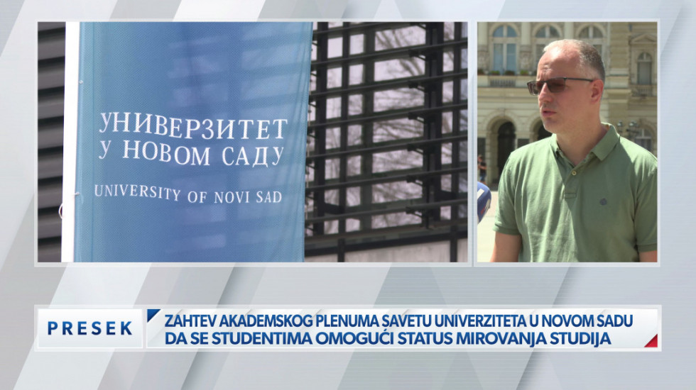 Novosadski profesor o statusu mirovanja studija: "Verujem da je ovaj zahtev odlično rešenje za sve studente"