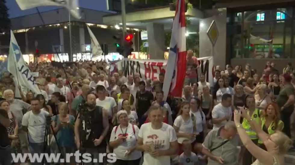 Protest protiv iskopavanja litijuma u Valjevu, incident ispred prostorija SNS