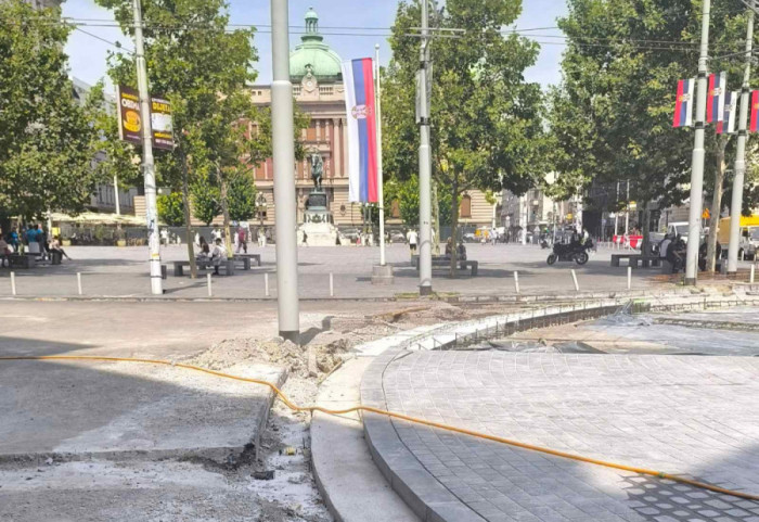 Nastavak radova na Trgu Republike i Terazijama do 18. avgusta, na snazi privremeni režim saobraćaja