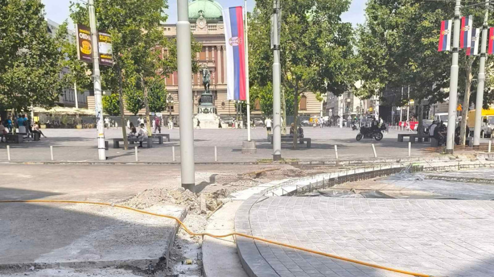 Nastavak radova na Trgu Republike i Terazijama do 18. avgusta, na snazi privremeni režim saobraćaja