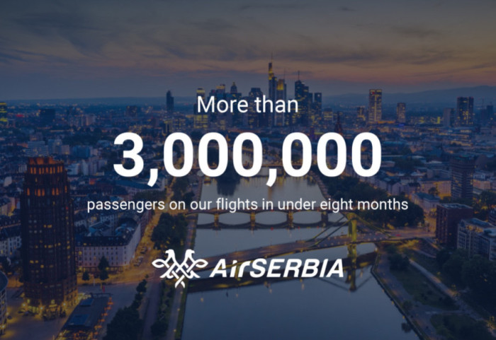 Air Serbia carries 3 million passengers in under eight months
