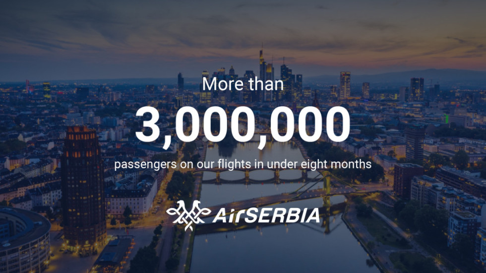 Air Serbia carries 3 million passengers in under eight months