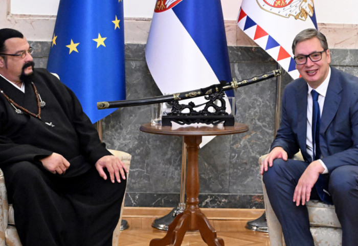 (FOTO) Sigal snima u Beogradu: Vučić primio holivudskog glumca i njegovog sina