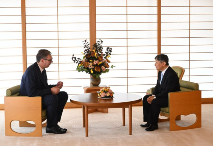 (FOTO/VIDEO) Car Naruhito ugostio Vučića: "Srbija i Japan dele zajedničke vrednosti, pozvao sam ga u Beograd"