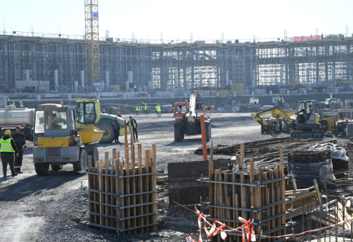 Predsednik Srbije Aleksandar Vučić obilazi gradilište Nacionalnog stadiona