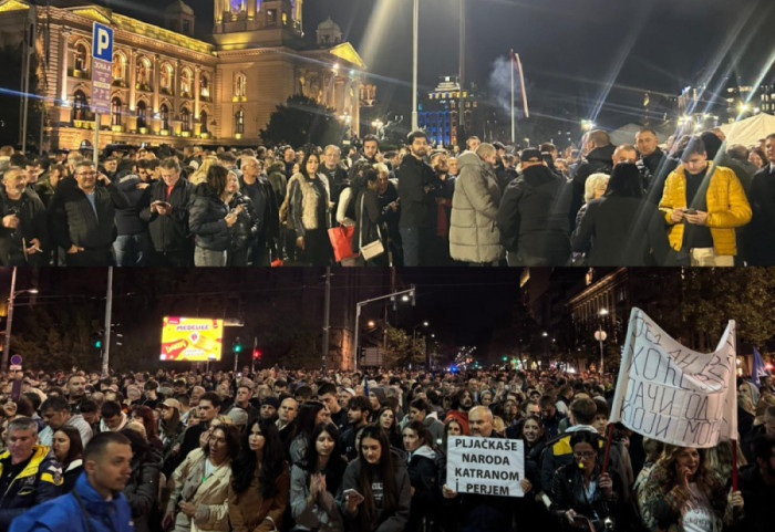(FOTO/VIDEO) Završen skup u Pionirskom parku, građani kod Skupštine Srbije pružaju podršku Dijani Hrki