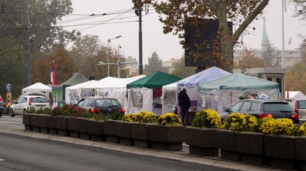 Dijana Hrka napustila prostor ispred Skupštine Srbije