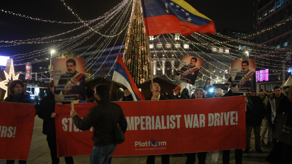 SKOJ organizovao skup u centru Beograda: "Podrška Venecueli i Maduru, protiv imperijalizma SAD"