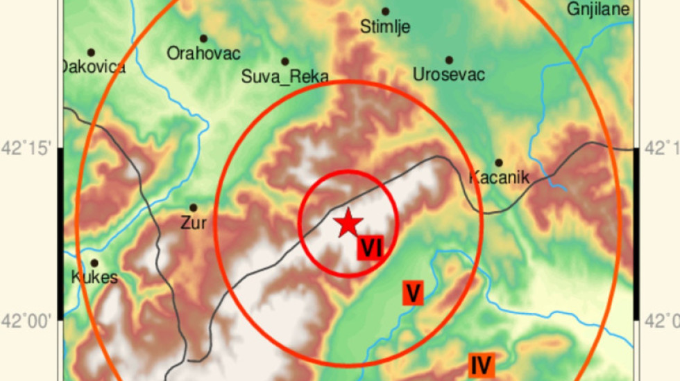 Zemljotres jačine 4,7 stepeni pogodio područje kod Prizrena: Snažno se osetio u Vranju, Skoplju i širem regionu