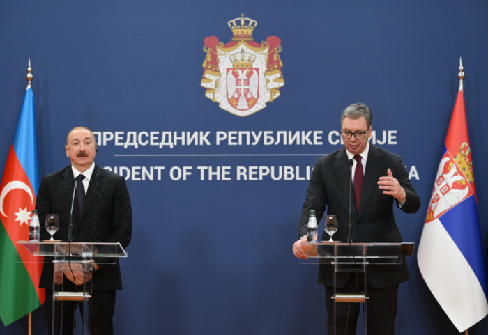 (FOTO/VIDEO) Predsednik Azerbejdžana u poseti Srbiji: "Trgovinska razmena dveju zemalja 16 puta veća u odnosu na 2012"