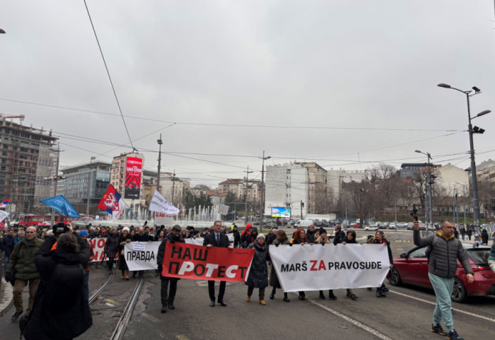 Protest "Marš za pravosuđe": Skup se završava ispred TOK u Ustaničkoj ulici