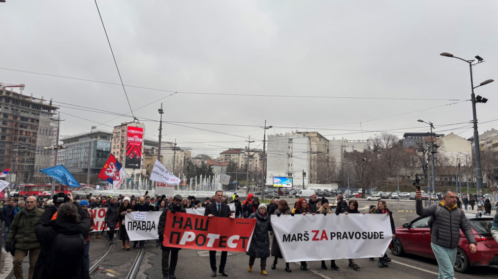 Protest "Marš za pravosuđe" održan u Beogradu: Skup završen šetnjom do TOK