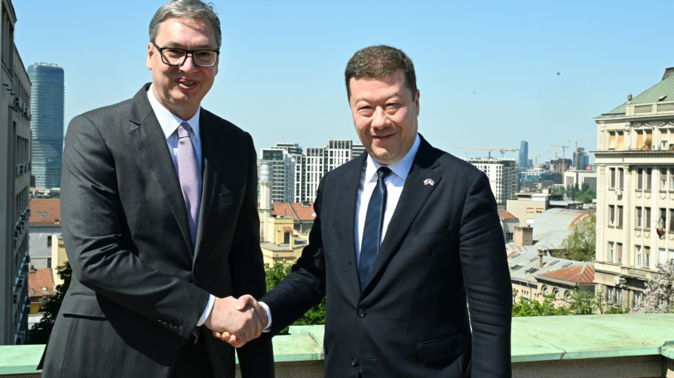 (FOTO) Vučić i Brnabić sa Okamurom: Nastavićemo da unapređujemo saradnju sa Češkom u svim oblastima